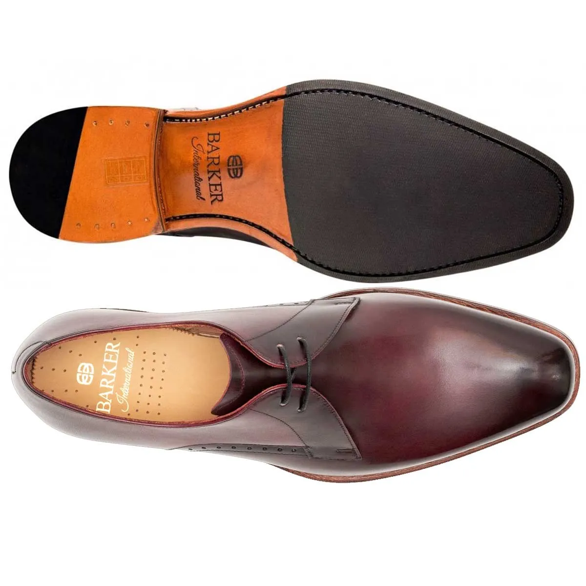 BARKER Oscar Shoes - Mens - Burgundy Hand Patina