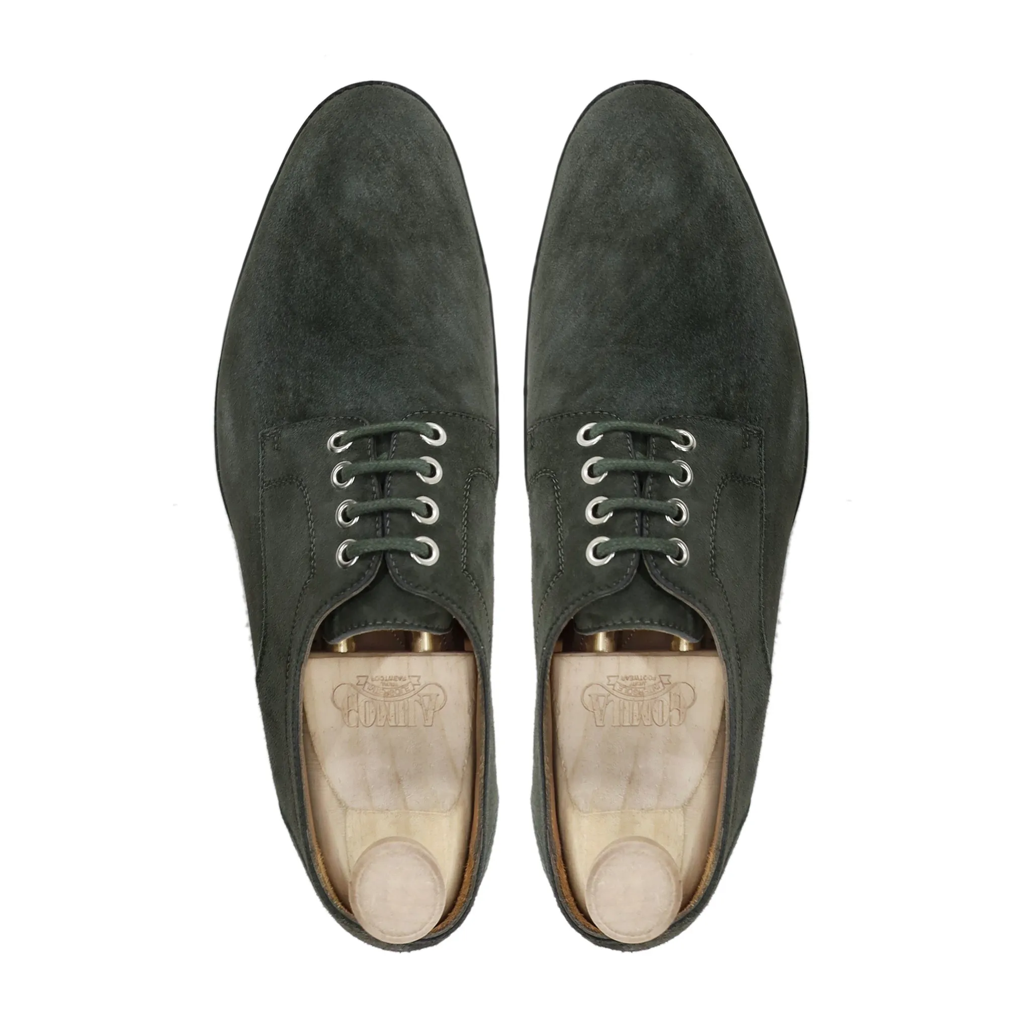 Dudle - Men's Grey Kid Suede Derby