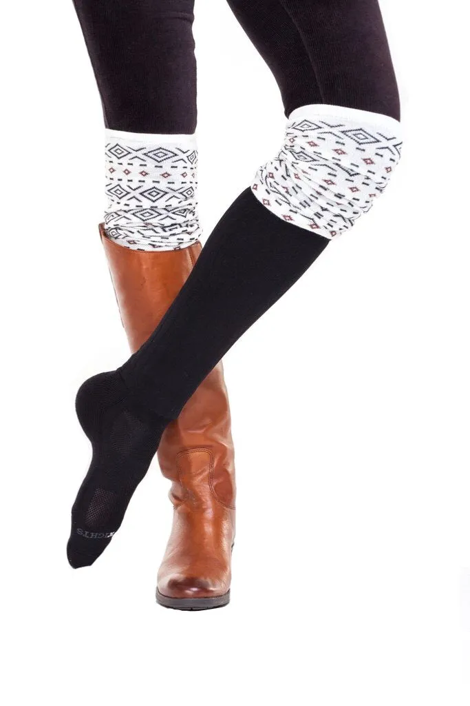 Geo Pattern Knit Over-the-Knee Slouch Socks