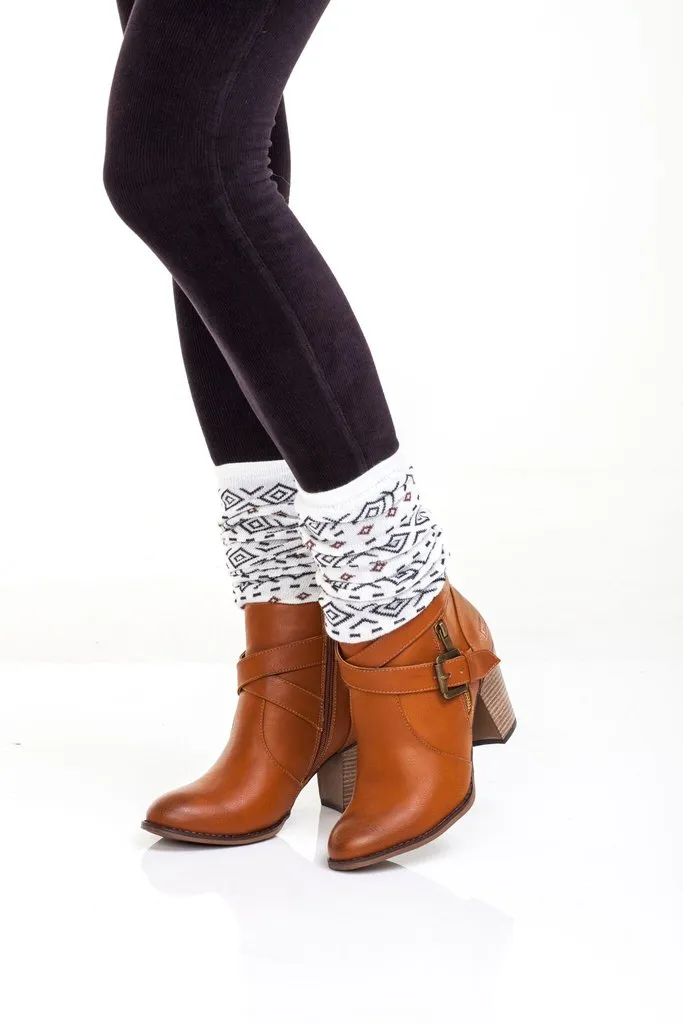 Geo Pattern Knit Over-the-Knee Slouch Socks