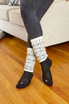 Geo Pattern Knit Over-the-Knee Slouch Socks