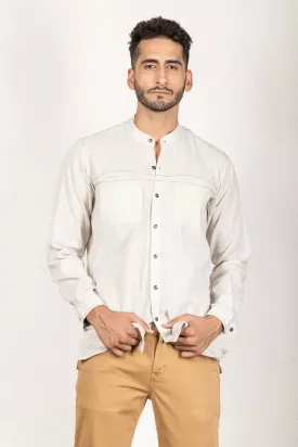 Grey Two-Tone Yarn Dyed Shirt