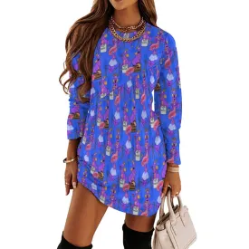 Haunted Mansion Figment Long Sleeve Patchwork T-shirt Dress