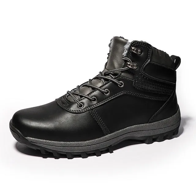 High Quality Genuine Leather Winter Waterproof Ankle Boots