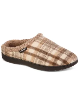 Isotoner Men's Plaid Hoodback Slipper Beige