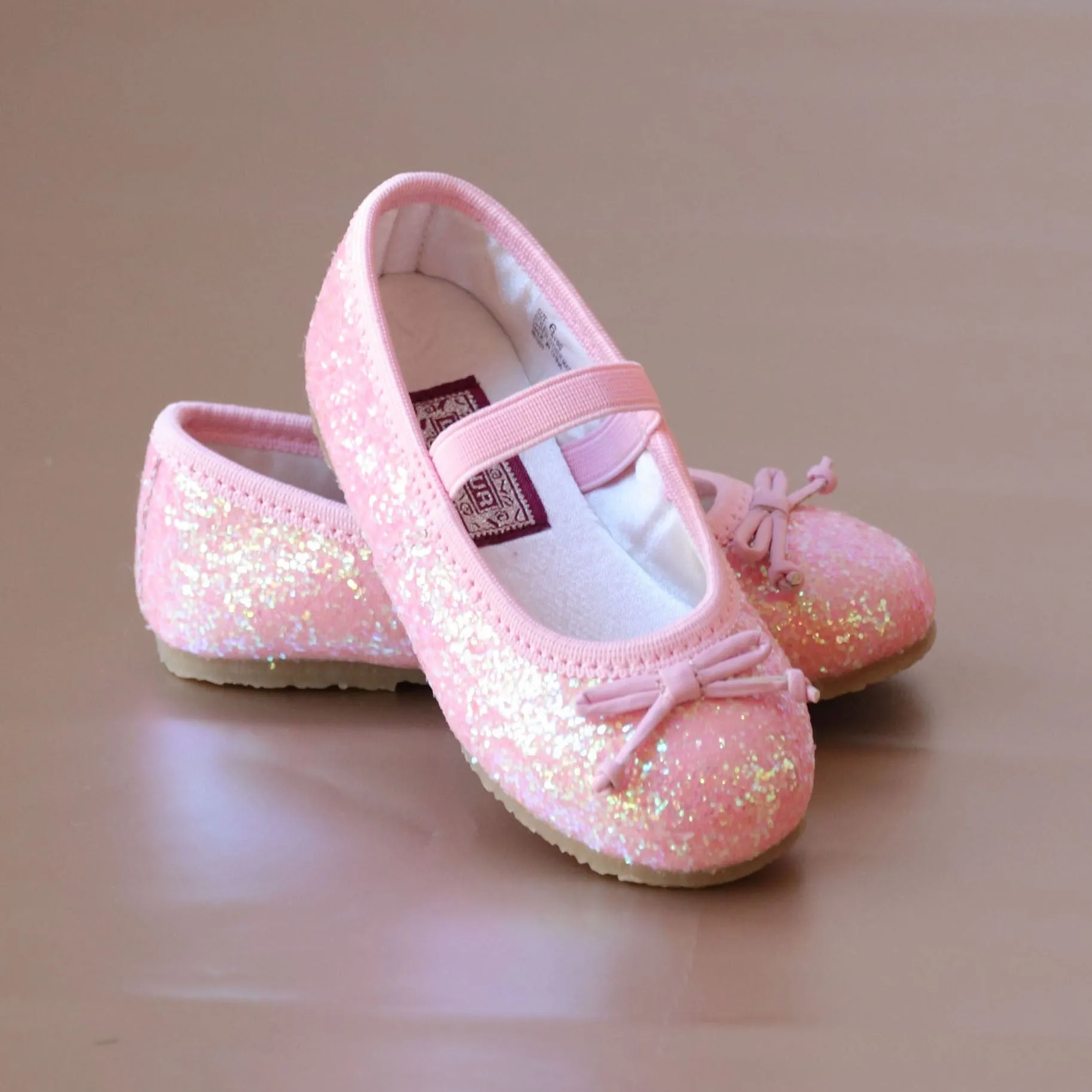 L'Amour Girls Glitter Ballet Flats