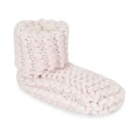 Lemon Cabin Cuffed Bootie Slippers Pink