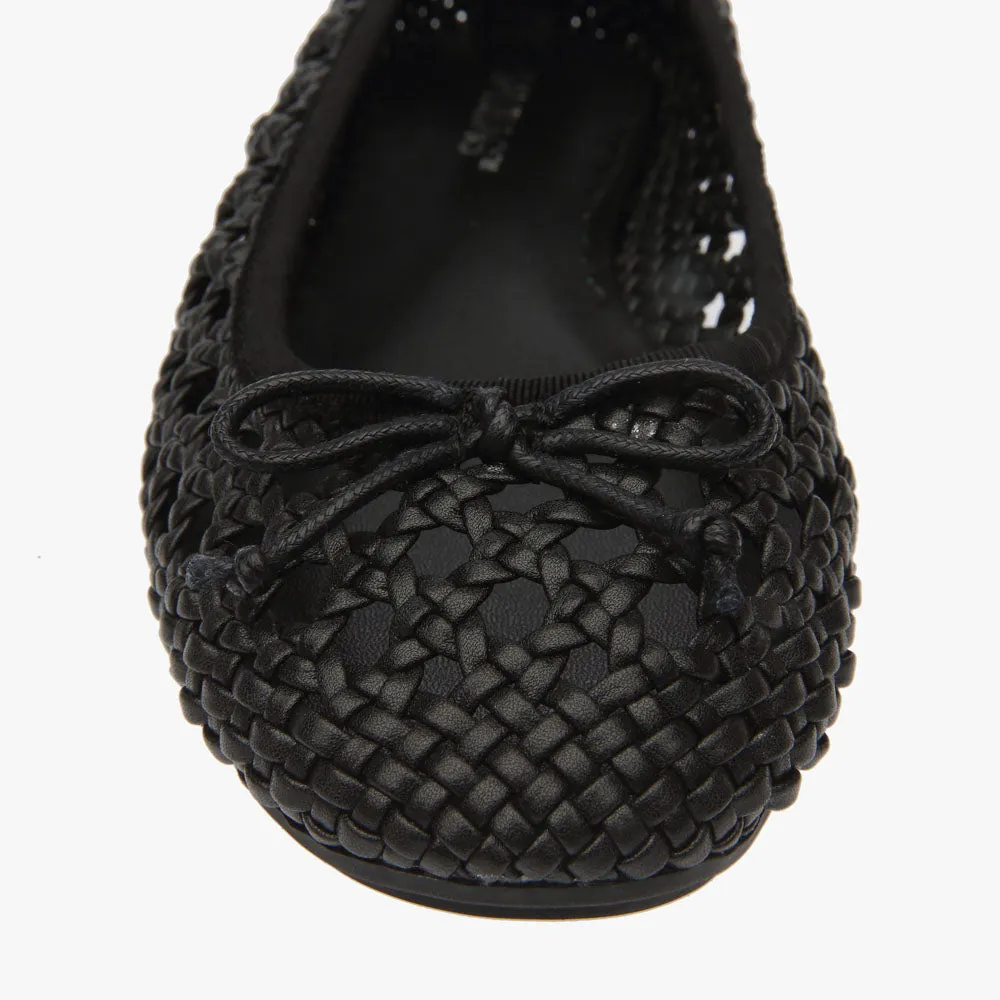 Natalie Black Woven ballet flat