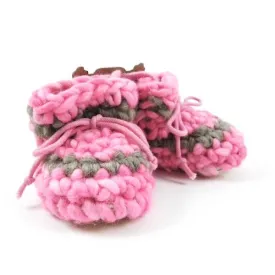 Padraig Cottage Newborn & Baby Slippers - Pink Stripe