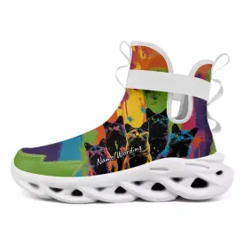 Personalized Graffiti Sneakers, Custom Gradient Shoes, Breathable, Strap Unisex Shoes