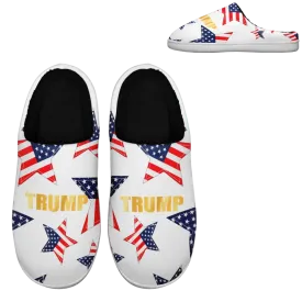 Personalized Patriotic Trump Slippers, Custom  Cozy Indoor Slipper, Supporter's Comfy Indoor Slipper