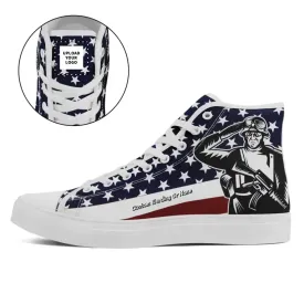 Personalized USA Flag Sneakers, Custom Patriotic Shoes, Veteran Shoes