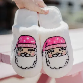 Pink Santa Face Slippers by Katydid