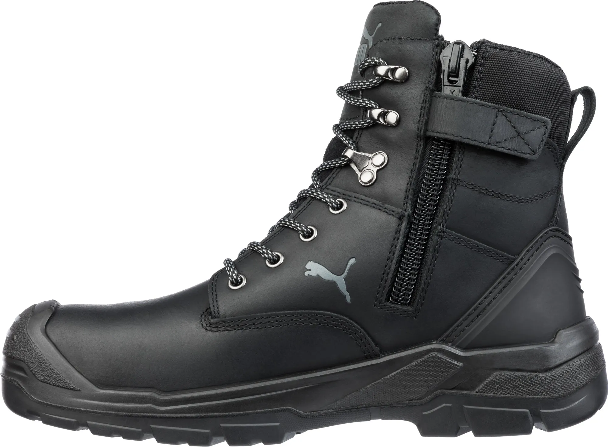 Puma Safety Black Mens Leather Conquest CTX 7in WP CT Lace-Up Work Boots 14 M