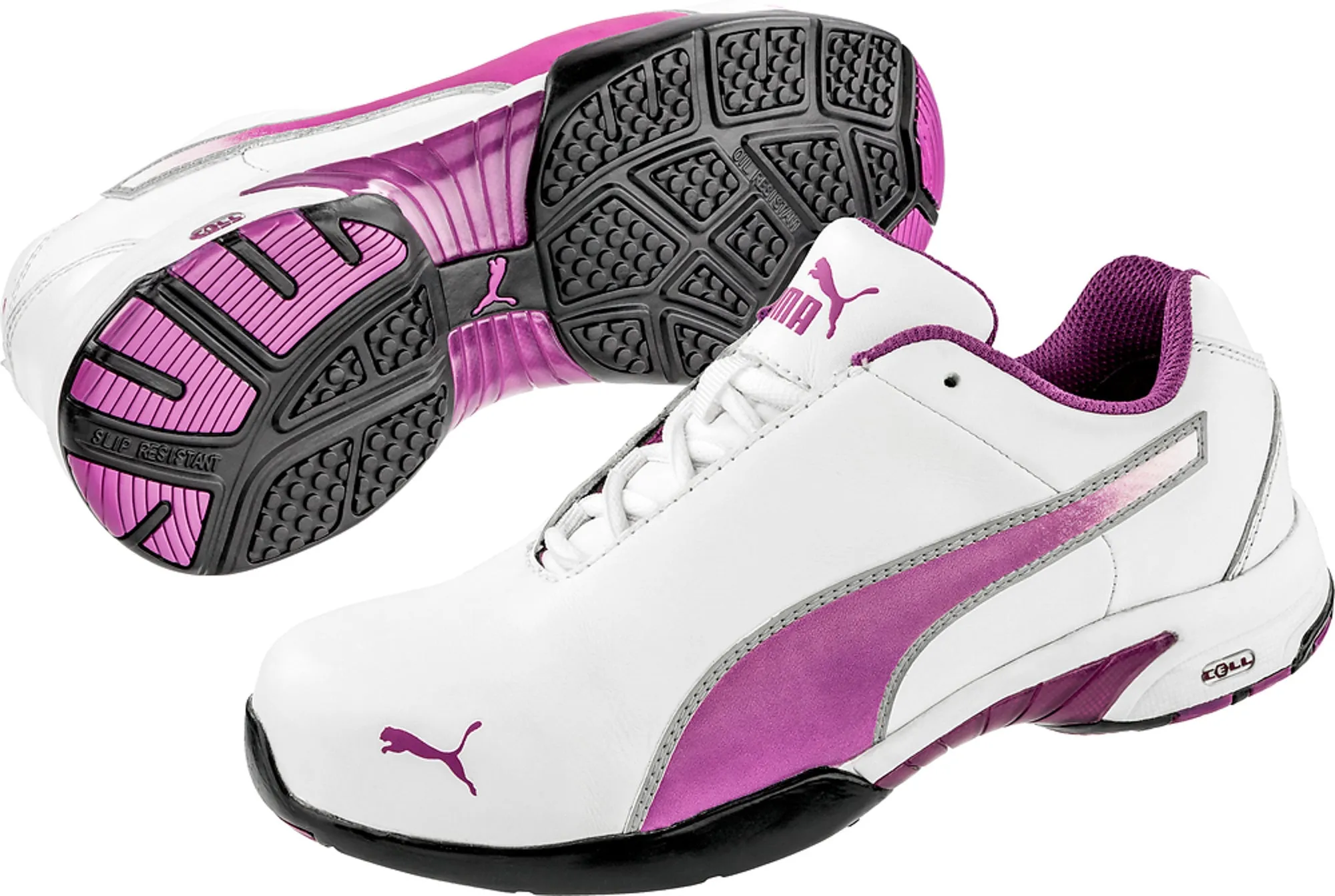 Puma Safety Purple Womens Leather Velocity Low ASTM SD Oxfords Work Shoes 10