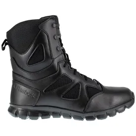 Reebok Mens Black Leather Military Boots Sublite Tactical Zip