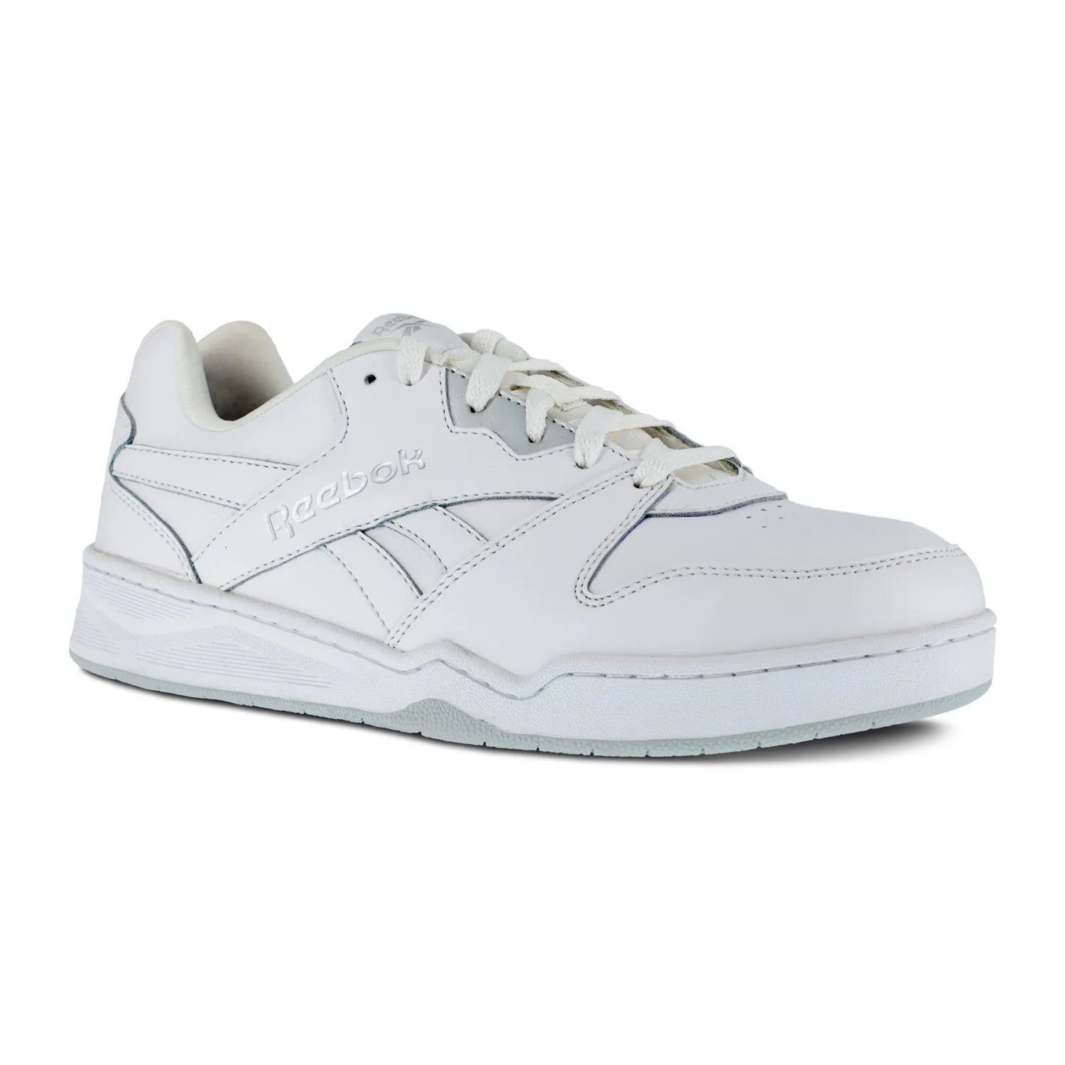 Reebok Mens White Leather Work Shoes Low Cut Sneaker CT