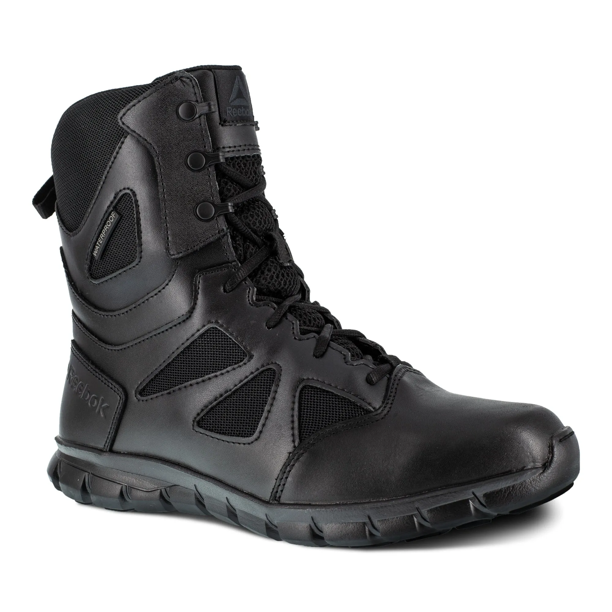 Reebok Womens Black Leather Work Boots Sublite Tactical WP 9 M