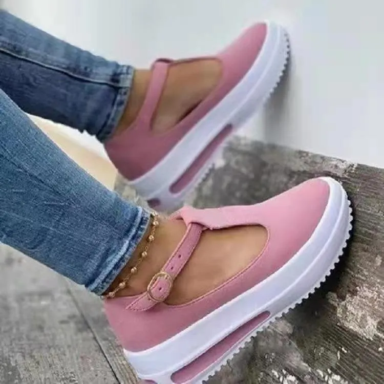 Thick Sole Increased Women's Single Shoes Buckle Casual