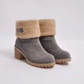 Trendy Fold Down Wool Ankle Boots